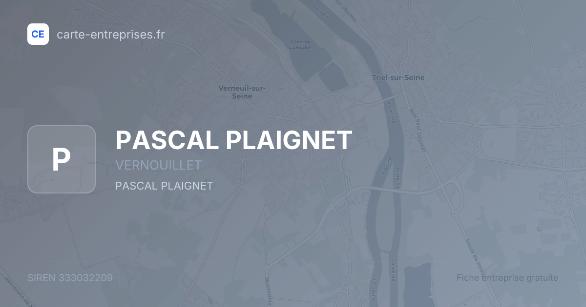 PASCAL PLAIGNET — 333032209 — fiche entreprise