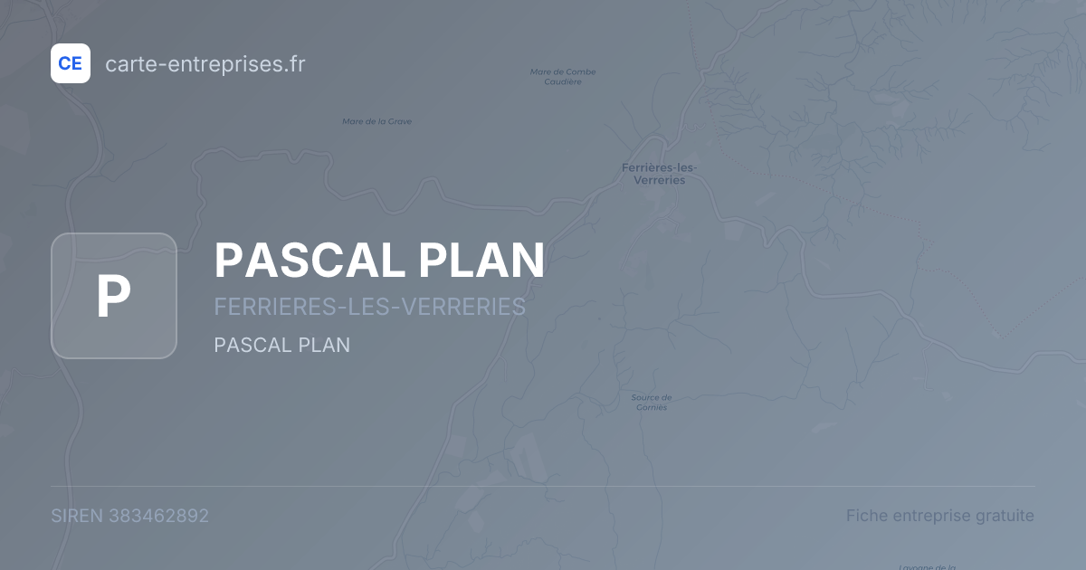 PASCAL PLAN — 383462892 — fiche entreprise