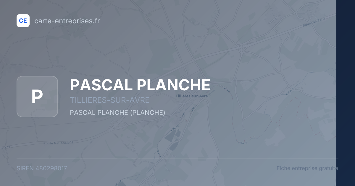 PASCAL PLANCHE — 480298017 — fiche entreprise