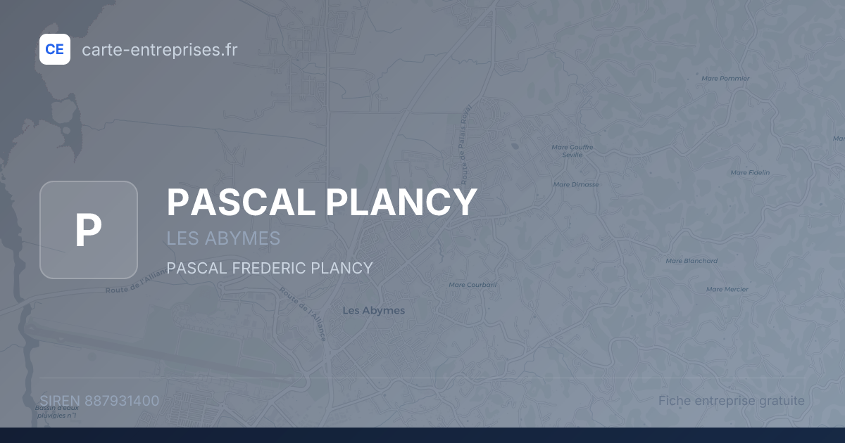 PASCAL PLANCY — 887931400 — fiche entreprise