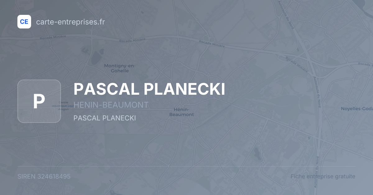 PASCAL PLANECKI — 324618495 — fiche entreprise