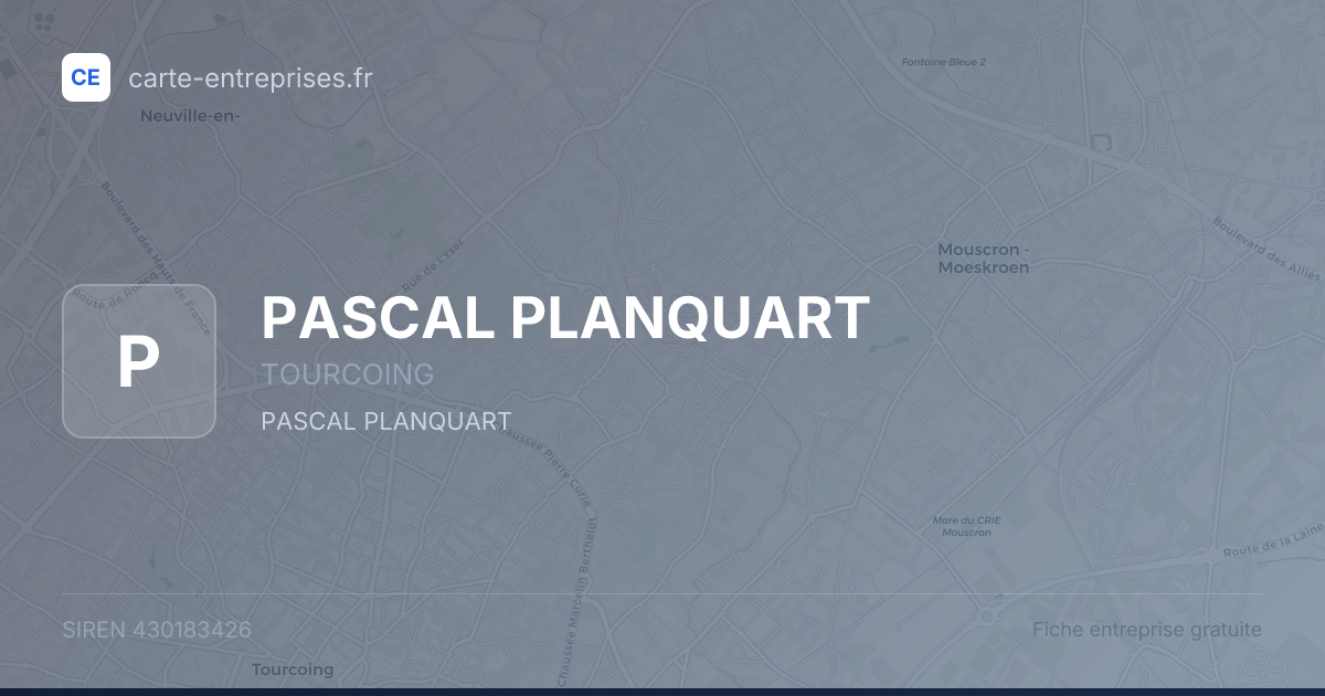 PASCAL PLANQUART — 430183426 — fiche entreprise