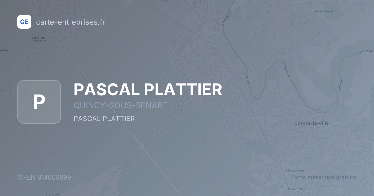 PASCAL PLATTIER — 914009899 — fiche entreprise