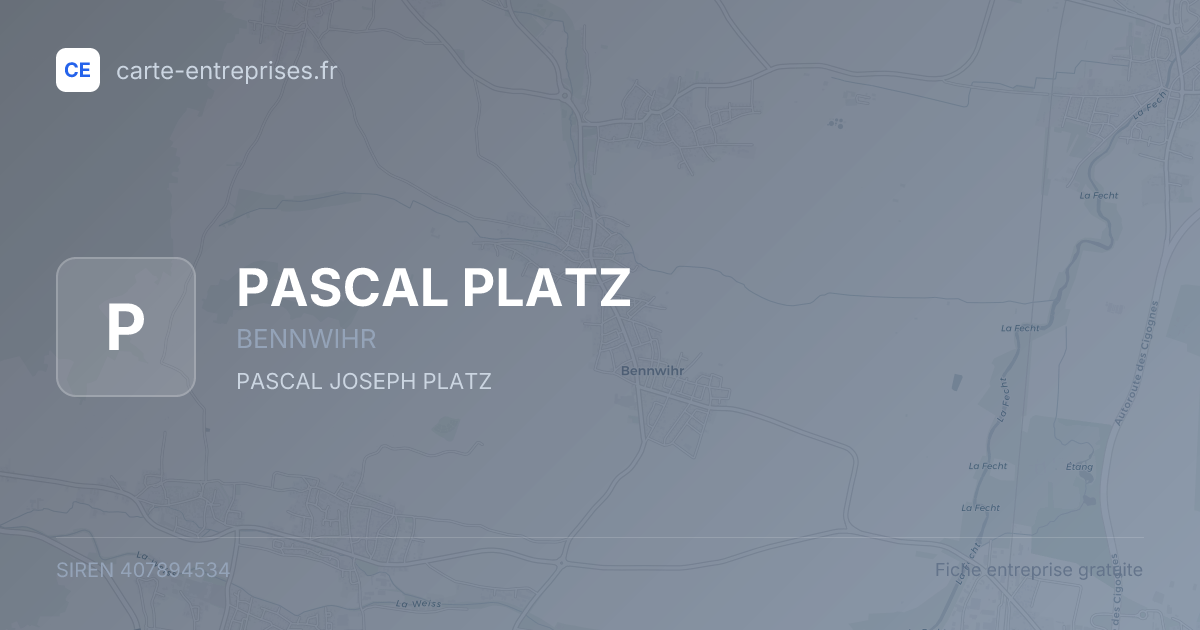 PASCAL PLATZ — 407894534 — fiche entreprise