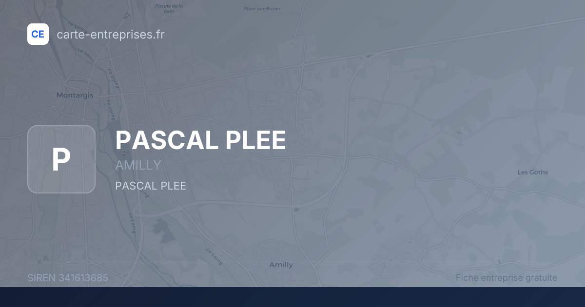 PASCAL PLEE — 341613685 — fiche entreprise