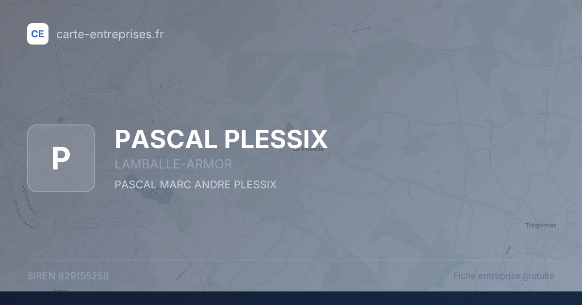 PASCAL PLESSIX — 829155258 — fiche entreprise
