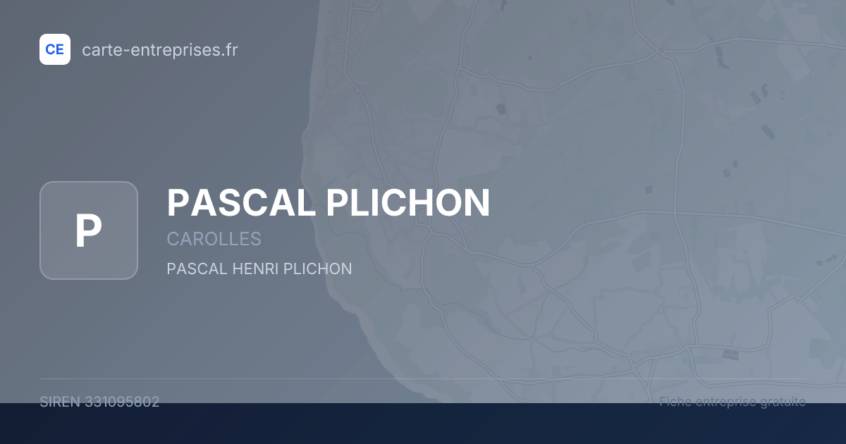 PASCAL PLICHON — 331095802 — fiche entreprise