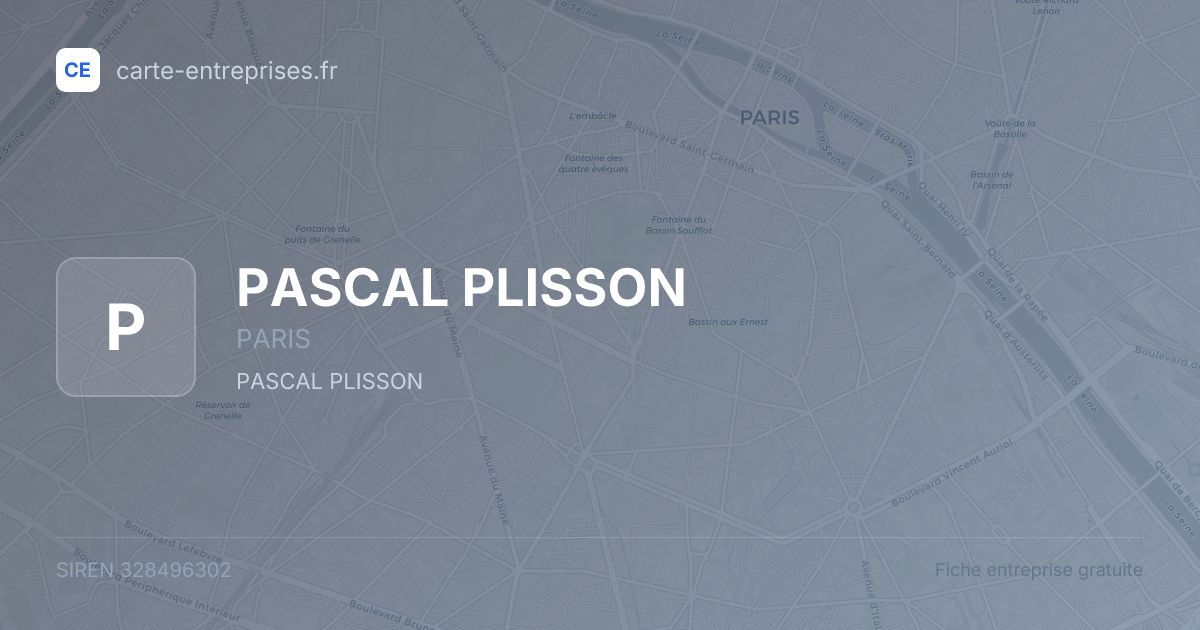 PASCAL PLISSON — 328496302 — fiche entreprise