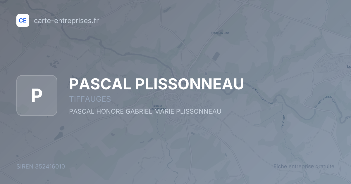 PASCAL PLISSONNEAU — 352416010 — fiche entreprise