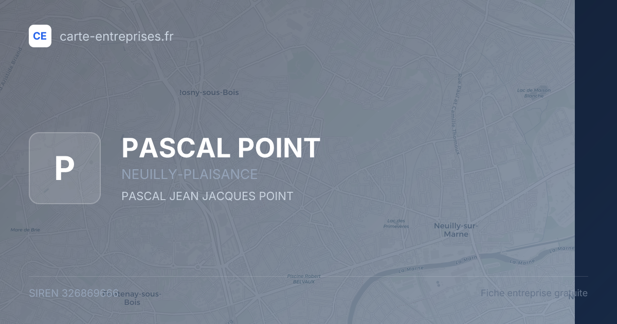 PASCAL POINT — 326869666 — fiche entreprise