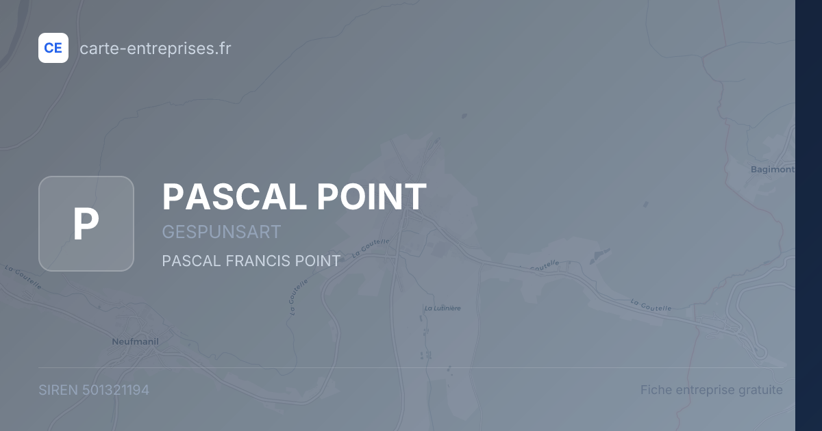 PASCAL POINT — 501321194 — fiche entreprise