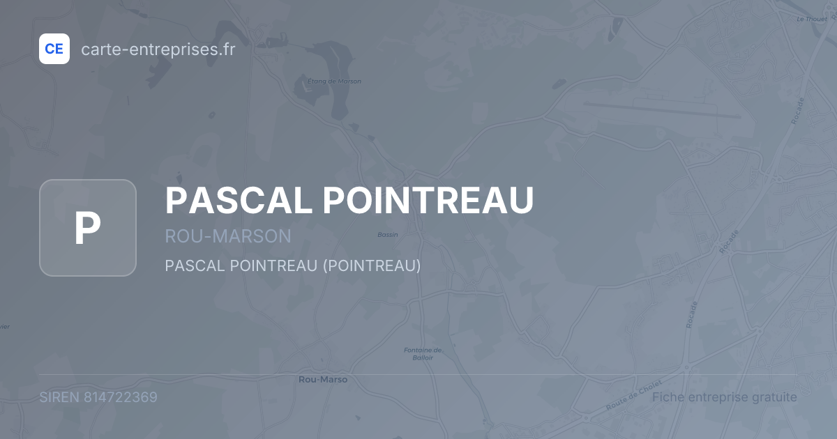 PASCAL POINTREAU — 814722369 — fiche entreprise