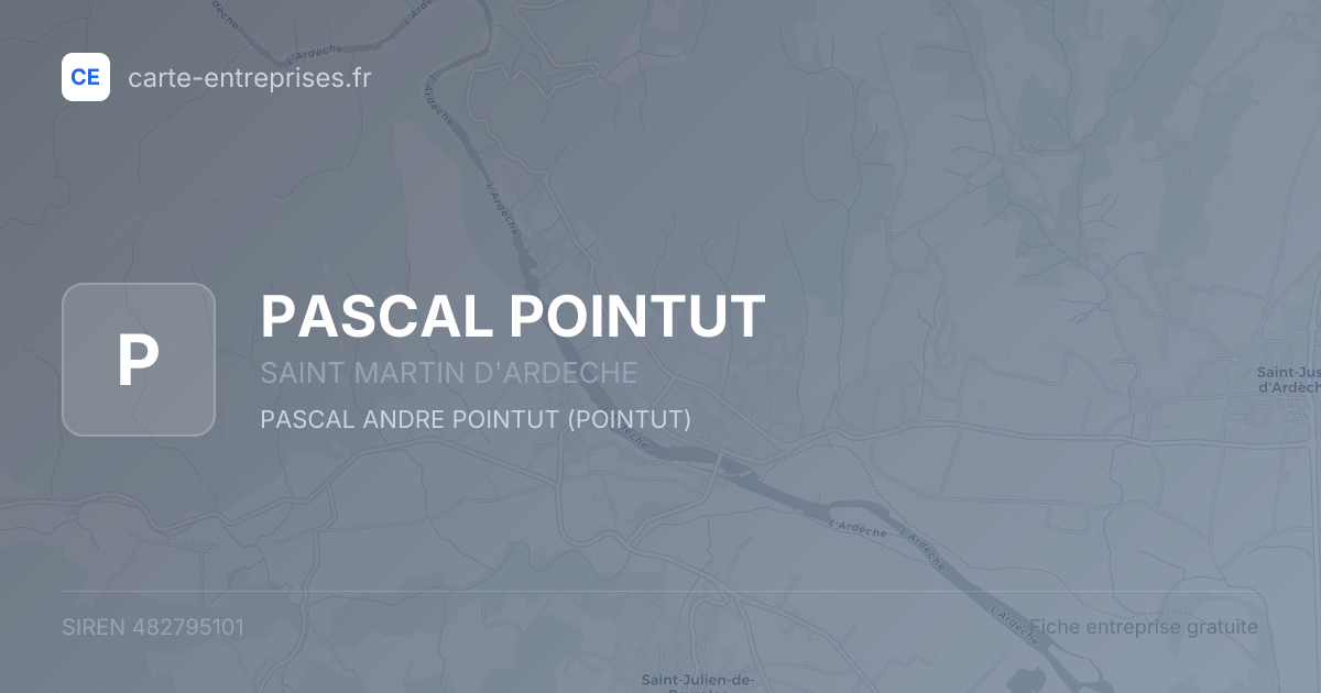 PASCAL POINTUT — 482795101 — fiche entreprise