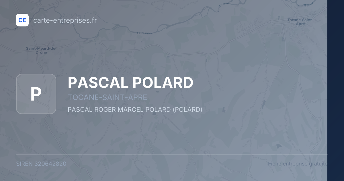 PASCAL POLARD — 320642820 — fiche entreprise