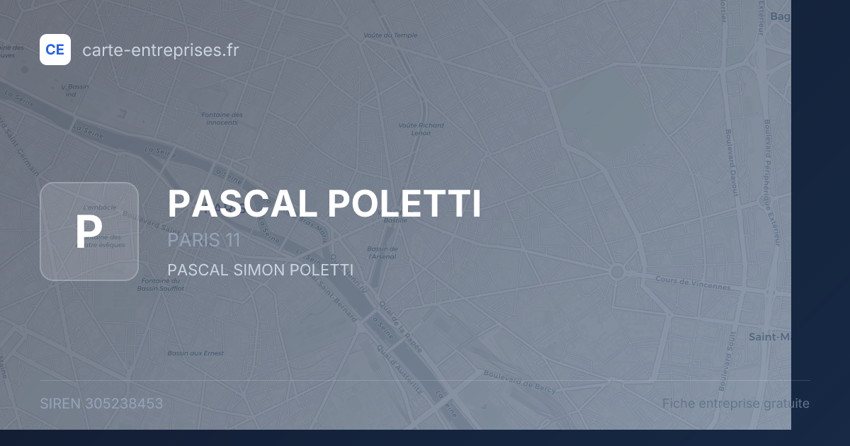 PASCAL POLETTI — 305238453 — fiche entreprise
