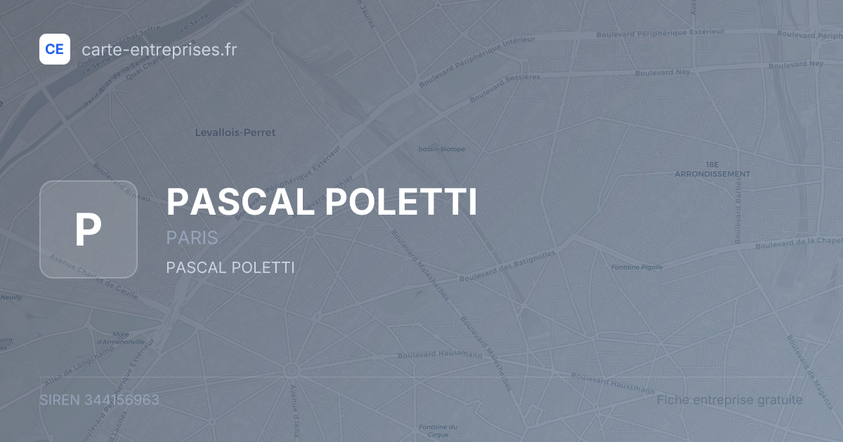 PASCAL POLETTI — 344156963 — fiche entreprise