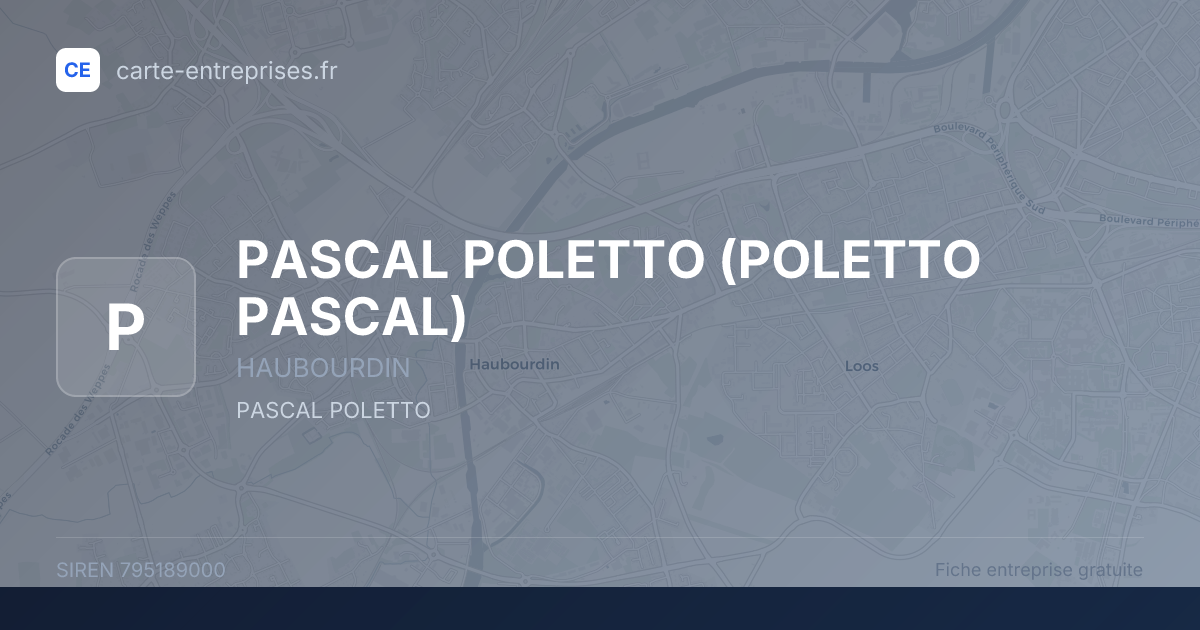 PASCAL POLETTO (POLETTO PASCAL) — 795189000 — fiche entreprise