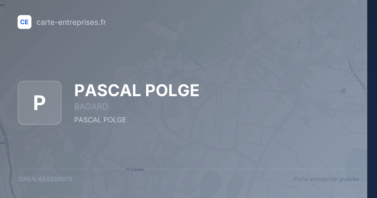 PASCAL POLGE — 484908975 — fiche entreprise