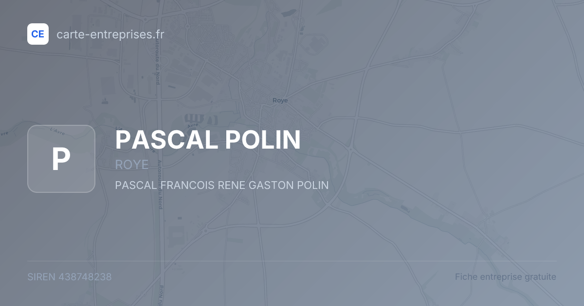 PASCAL POLIN — 438748238 — fiche entreprise