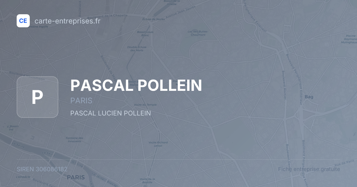 PASCAL POLLEIN — 306086182 — fiche entreprise