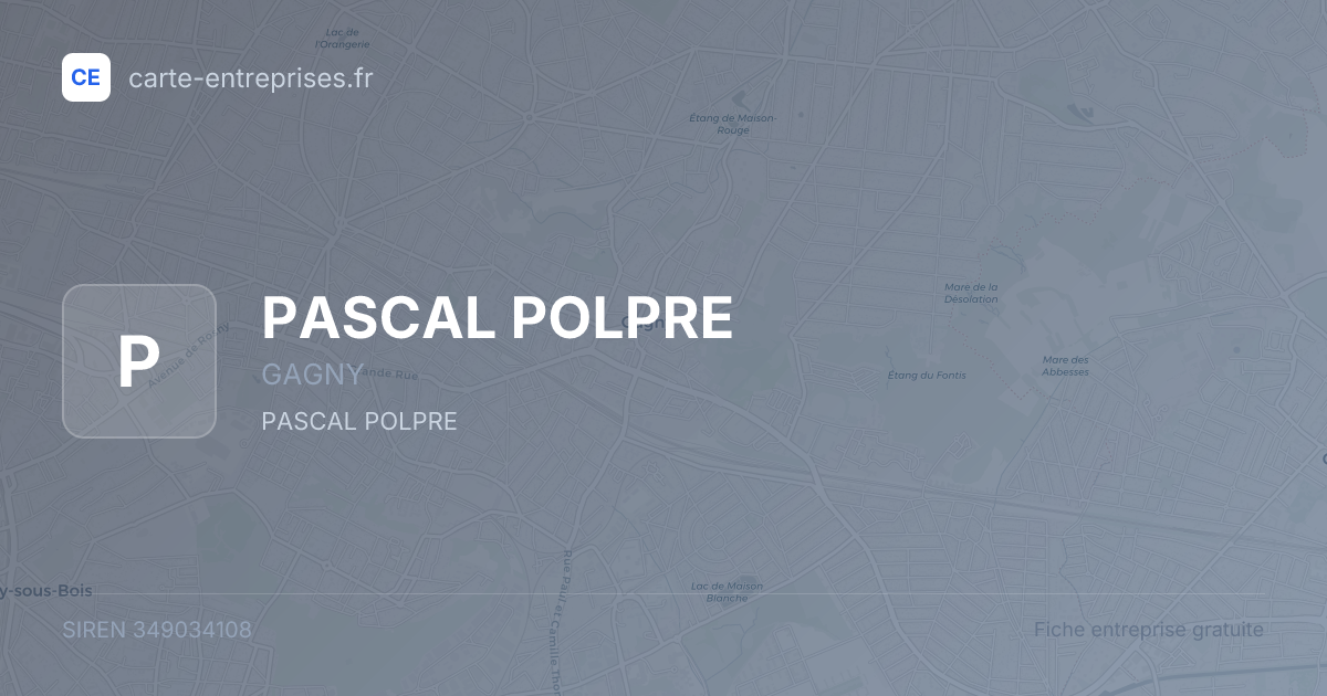 PASCAL POLPRE — 349034108 — fiche entreprise
