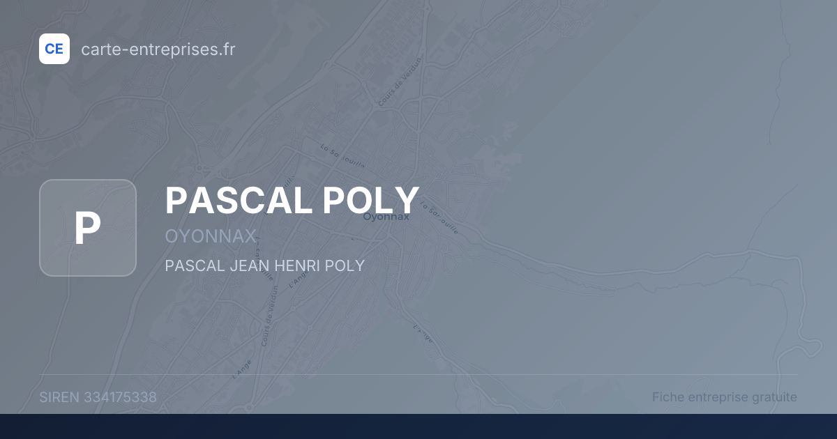 PASCAL POLY — 334175338 — fiche entreprise