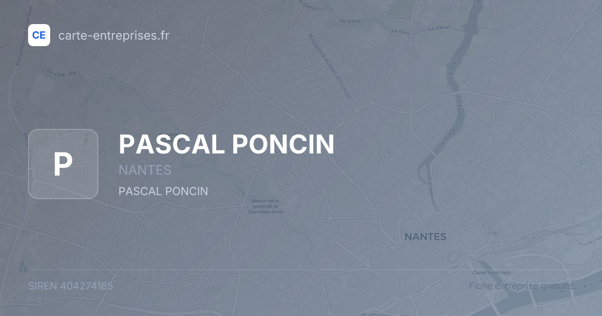 PASCAL PONCIN — 404274185 — fiche entreprise