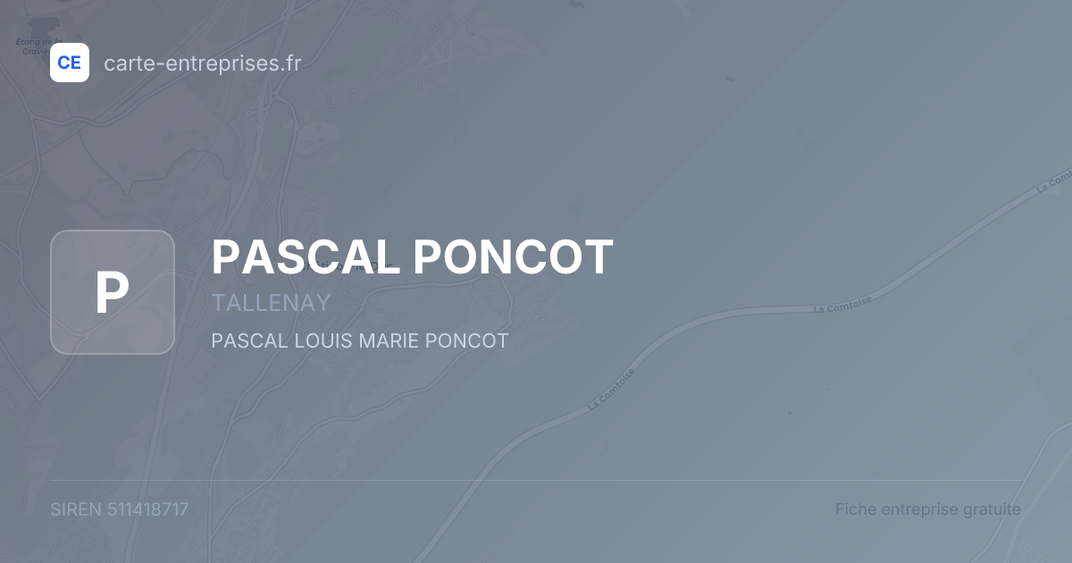 PASCAL PONCOT — 511418717 — fiche entreprise