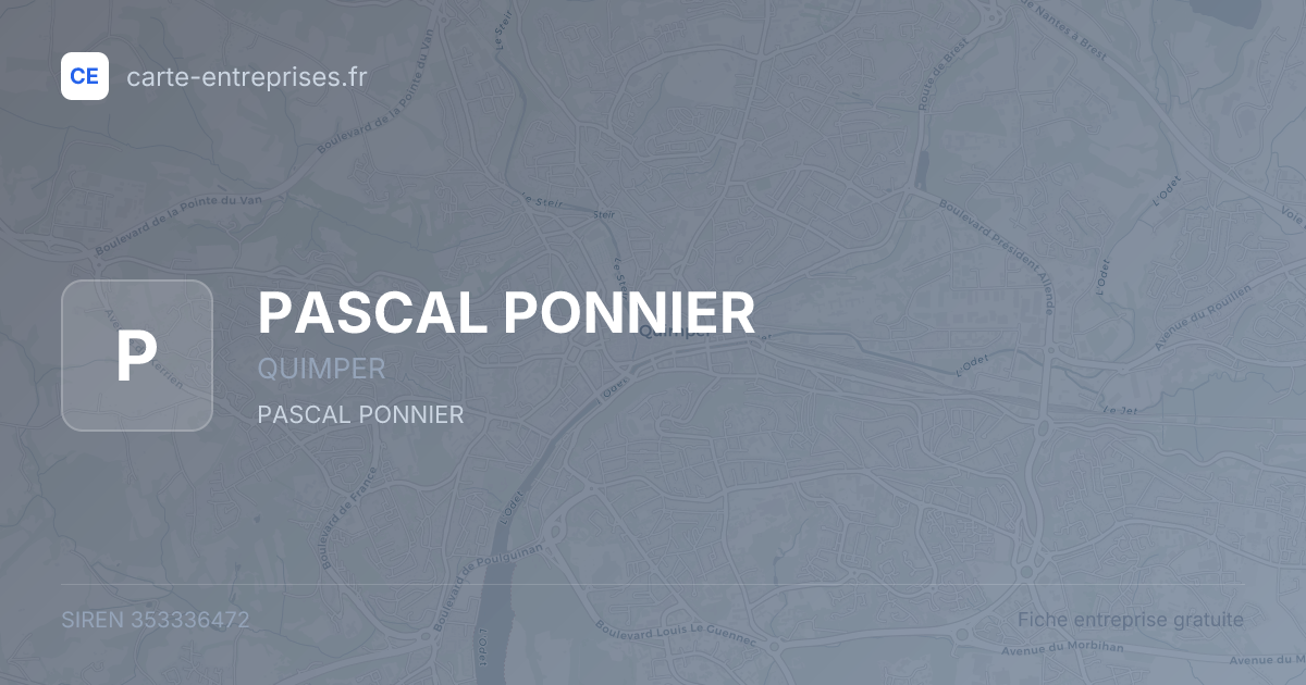 PASCAL PONNIER — 353336472 — fiche entreprise