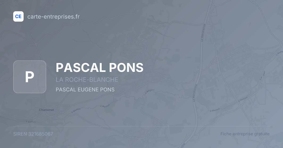 PASCAL PONS — 321685067 — fiche entreprise