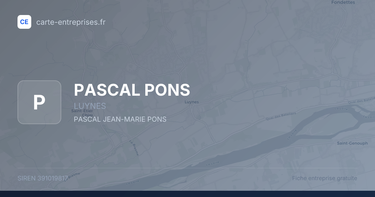 PASCAL PONS — 391019817 — fiche entreprise
