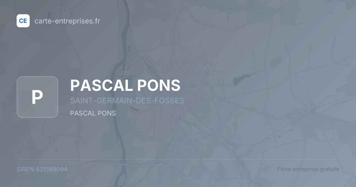PASCAL PONS — 431569094 — fiche entreprise