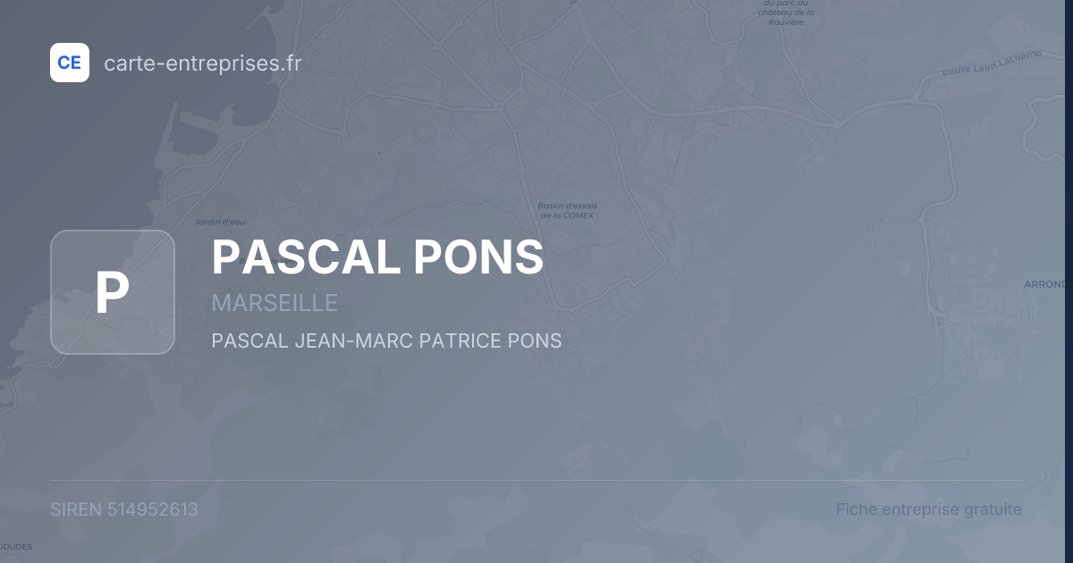 PASCAL PONS — 514952613 — fiche entreprise