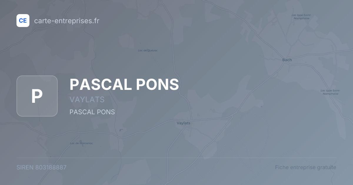 PASCAL PONS — 803188887 — fiche entreprise