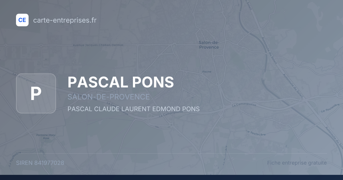 PASCAL PONS — 841977028 — fiche entreprise