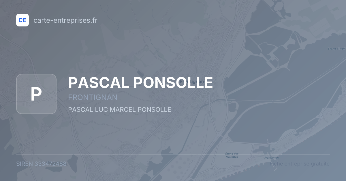 PASCAL PONSOLLE — 333472488 — fiche entreprise