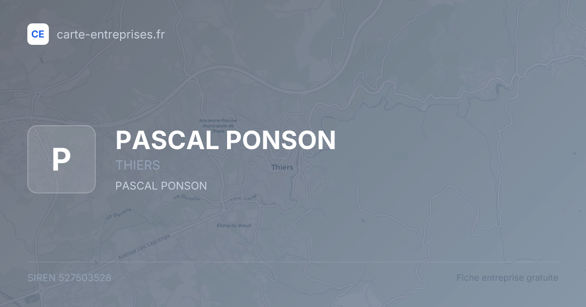 PASCAL PONSON — 527503528 — fiche entreprise
