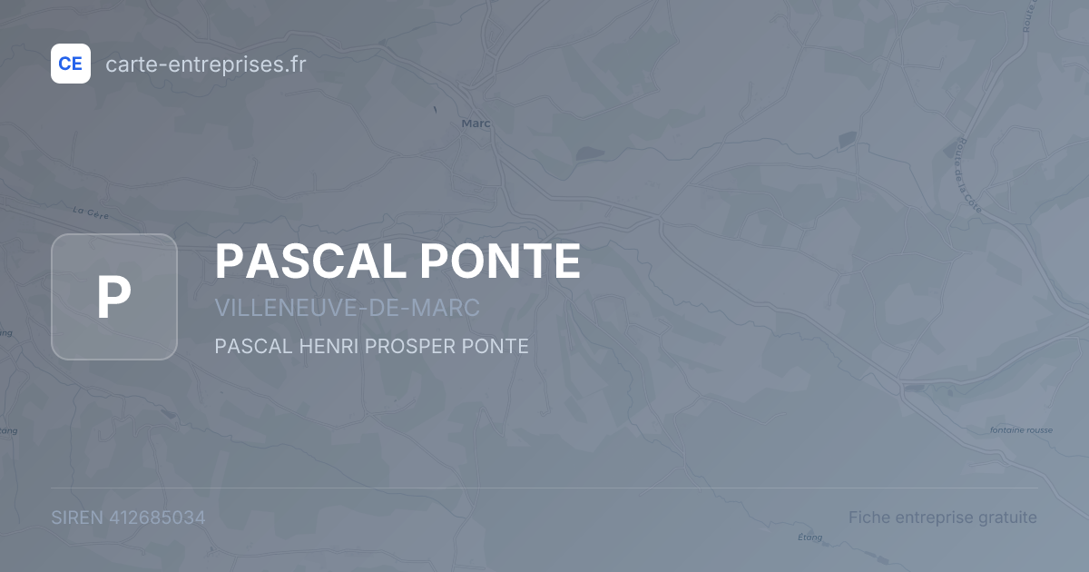 PASCAL PONTE — 412685034 — fiche entreprise