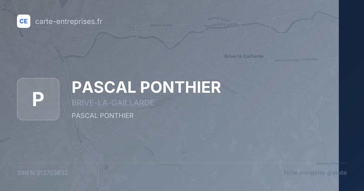 PASCAL PONTHIER — 313753832 — fiche entreprise