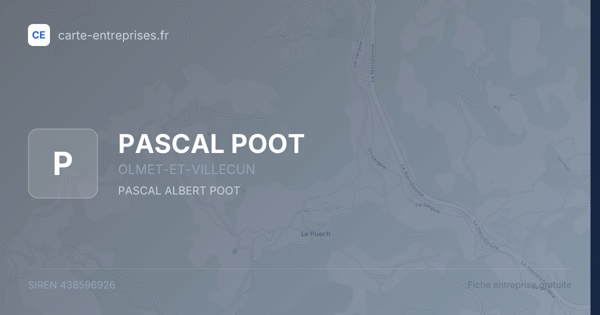 PASCAL POOT — 438596926 — fiche entreprise