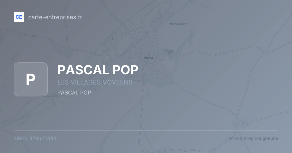 PASCAL POP — 320622384 — fiche entreprise