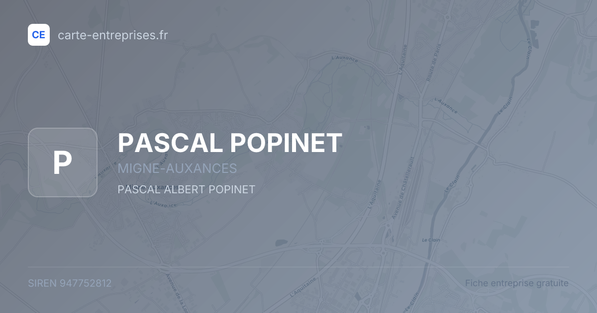 PASCAL POPINET — 947752812 — fiche entreprise