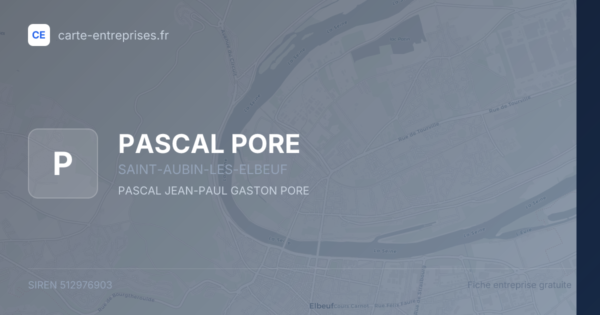 PASCAL PORE — 512976903 — fiche entreprise