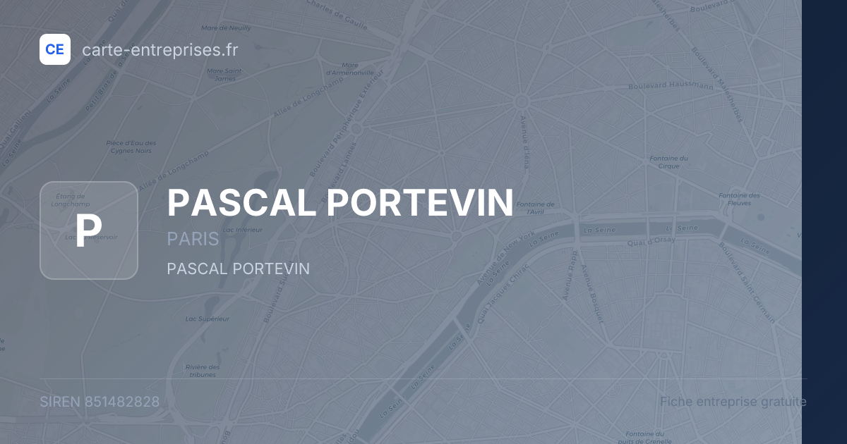 PASCAL PORTEVIN — 851482828 — fiche entreprise