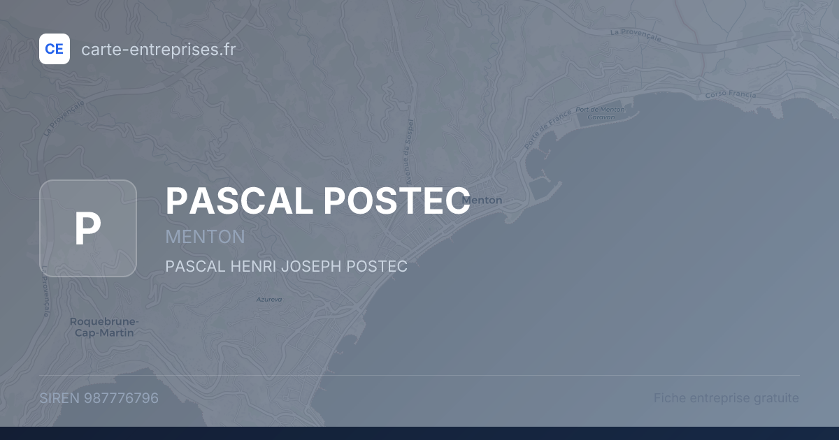 PASCAL POSTEC — 987776796 — fiche entreprise