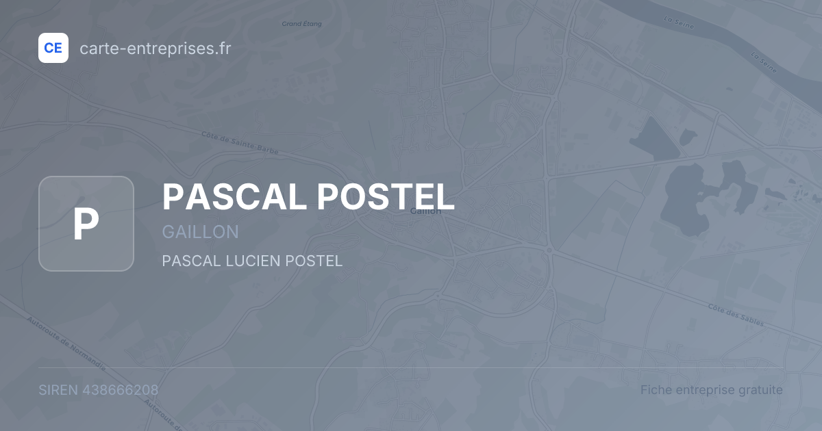 PASCAL POSTEL — 438666208 — fiche entreprise