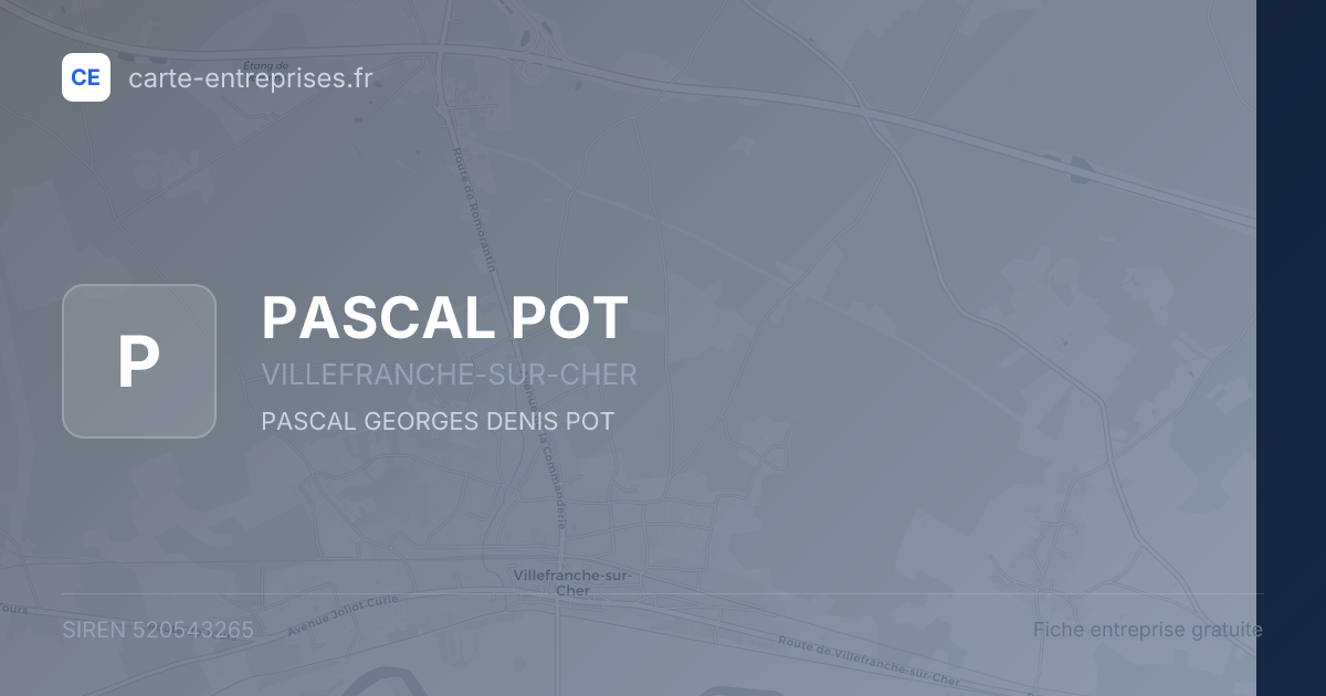 PASCAL POT — 520543265 — fiche entreprise