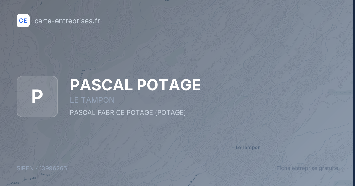 PASCAL POTAGE — 413996265 — fiche entreprise