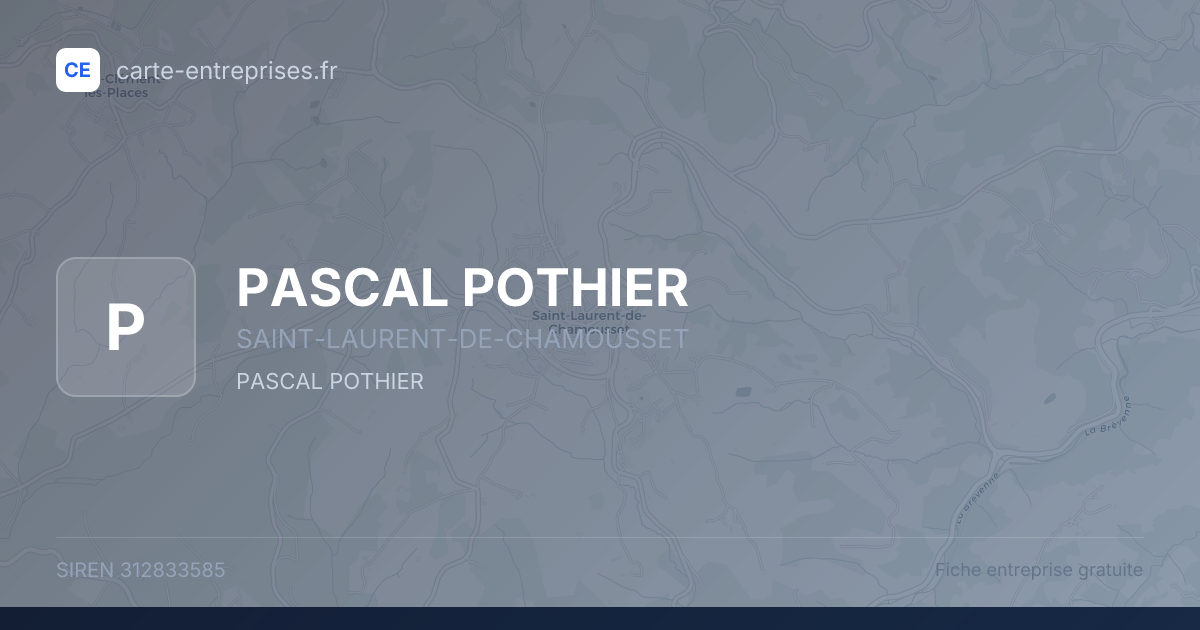 PASCAL POTHIER — 312833585 — fiche entreprise