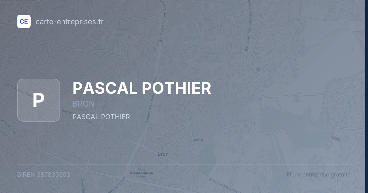 PASCAL POTHIER — 387833593 — fiche entreprise